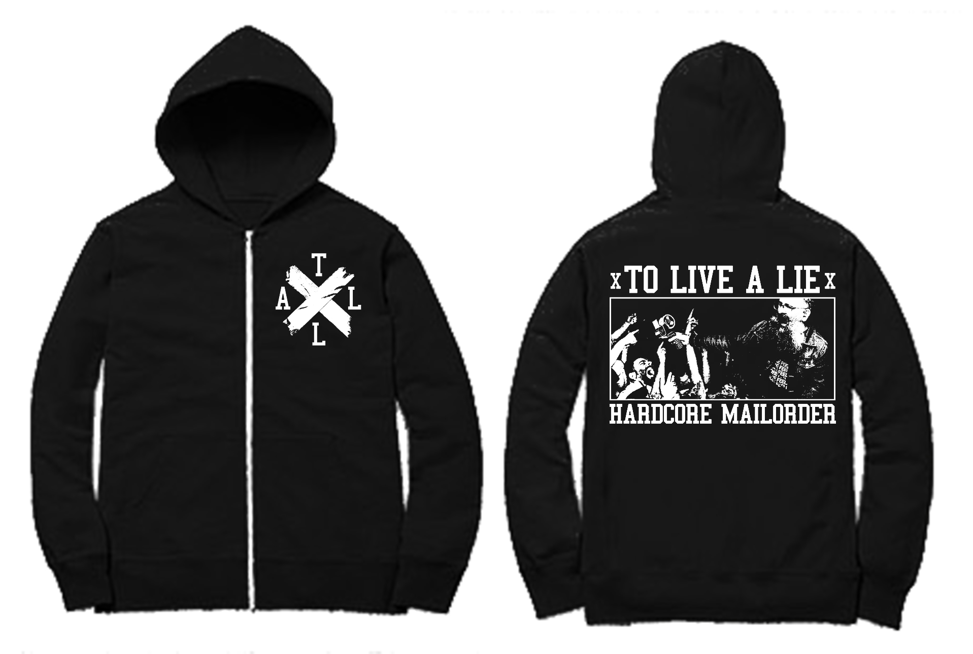 To Live A Lie - Hardcore Mailorder Adult S Zip Hoodie